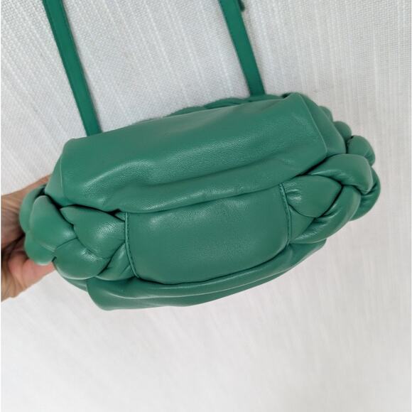 HEREU Green Espiga Mini Braided Leather Top-Handle Crossbody Bag - Picture 5 of 6